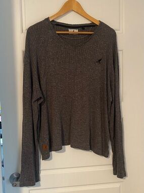Kangol Ribbed V-Neck Sweater in Gray Men’s XL